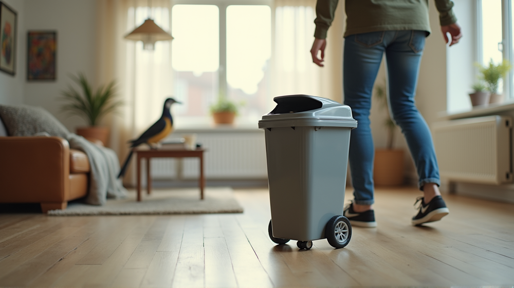 Revolutionary Robotic Trash Can That Refuses Laziness