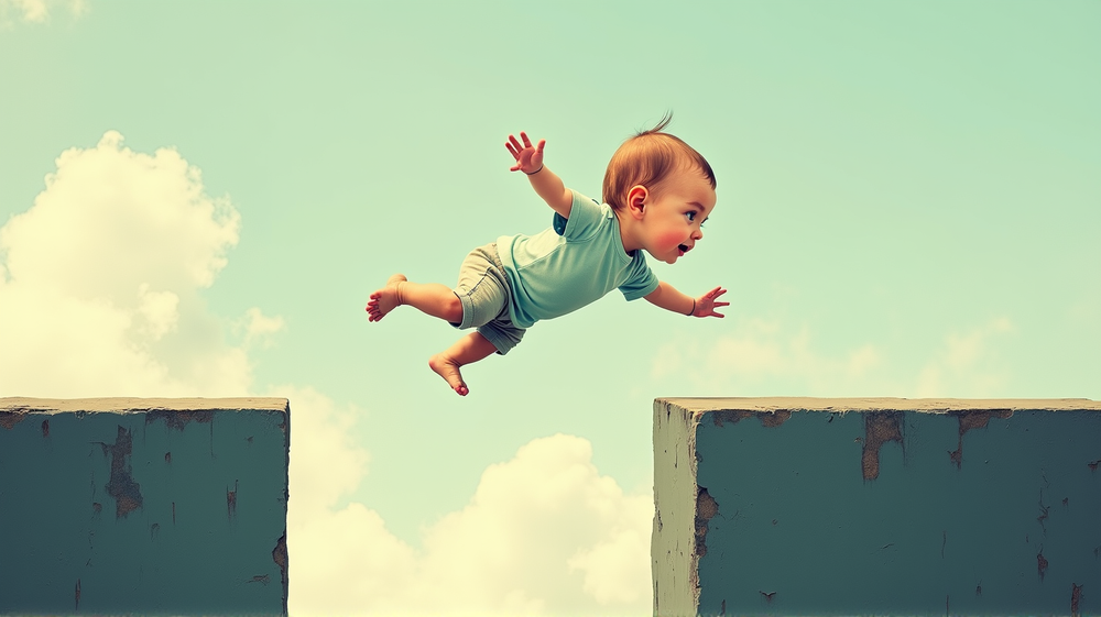 Navigating Life's Ledges: Embracing Ass-Backward Progress Inspired by Baby Steps